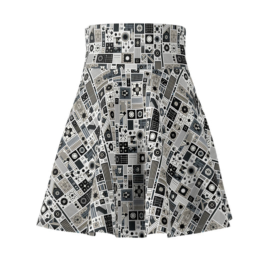 Digital Minimalism Minimalist Tech Women's Skater Skirt - 8404 Design-45
