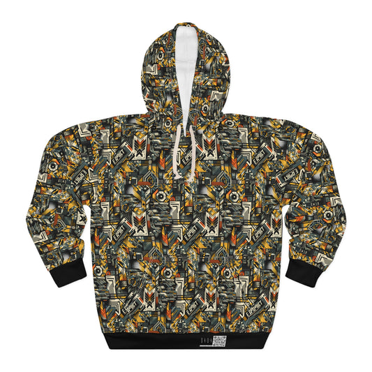 Digital Punk Futuristic Grunge Pullover Hoodie - 8404 Design-49