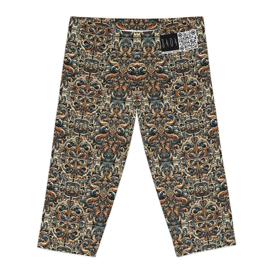 Urban Renaissance Historical Fusion With Street Edge Women's Capri Leggings - 8404 Design-59
