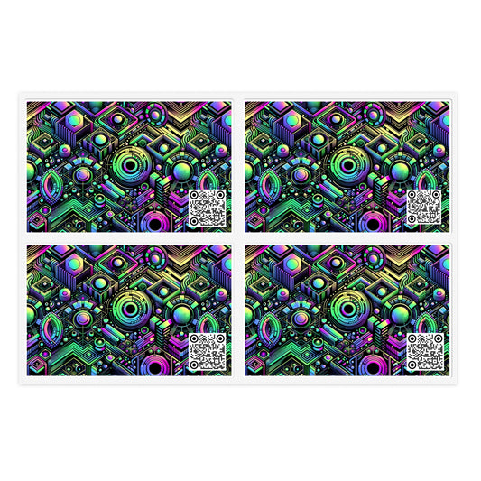 Tech-Tonal Graphics Tech-Forward Streetwear Sticker Sheets - 8404 Design-46