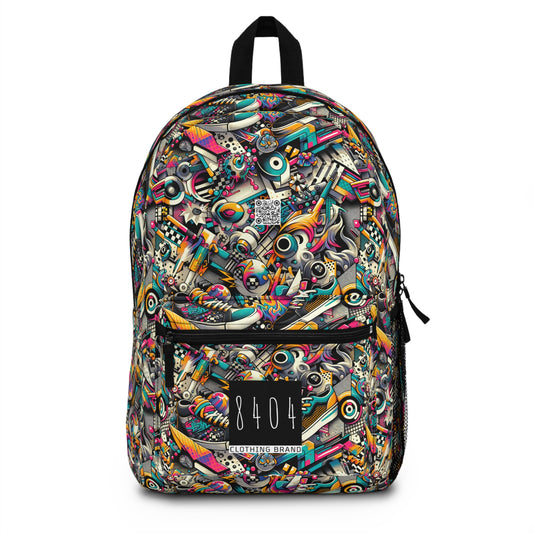 Urban Graffiti Fusion Eclectic Street Art Meets Modern Tech Culture Backpack - 8404 Design-55