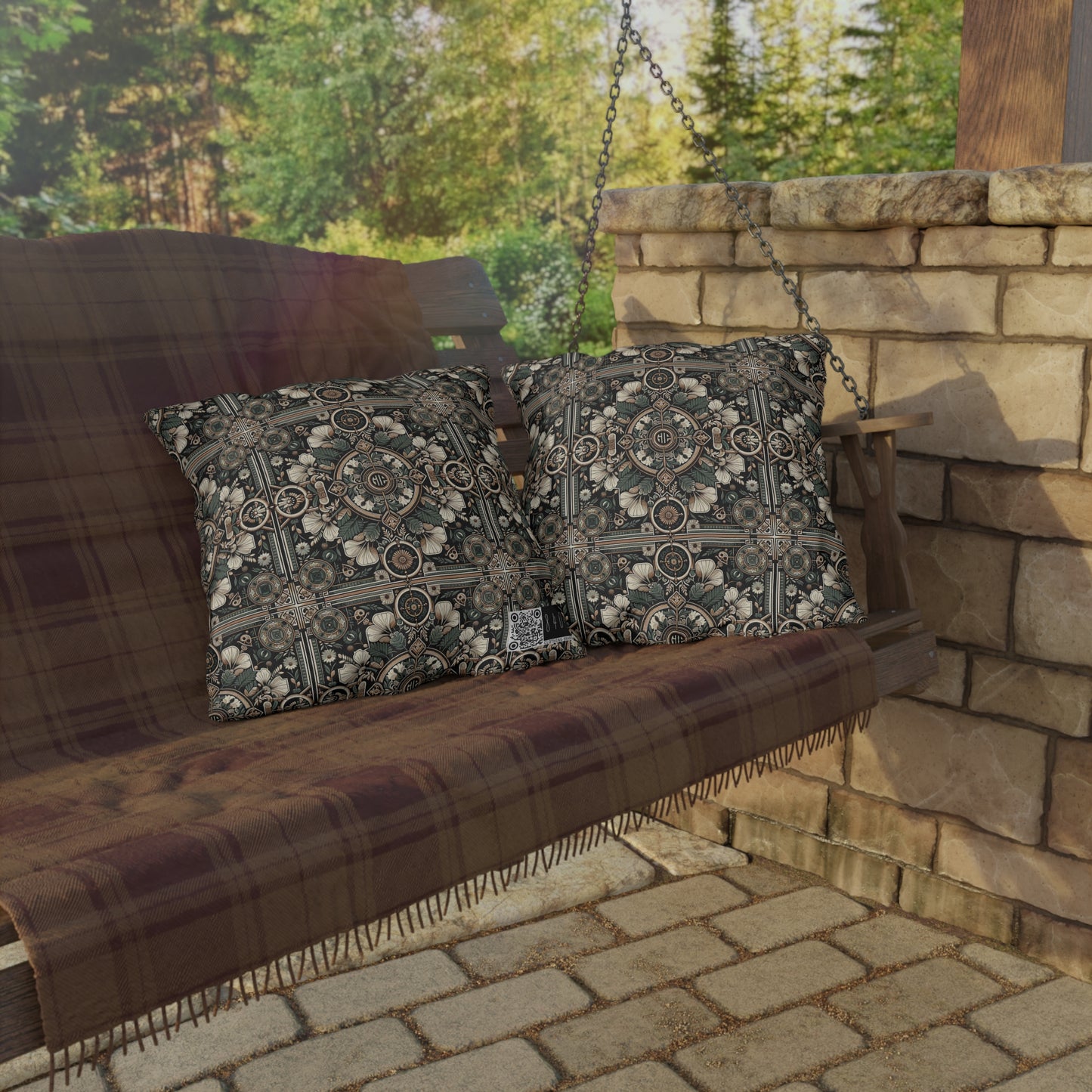 Cyber Garden Party Tech Garden Extravaganza Outdoor Pillow - 8404 Design-66