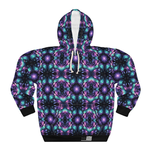 Iridescent Dream Futuristic Tech Pullover Hoodie - 8404 Design-60