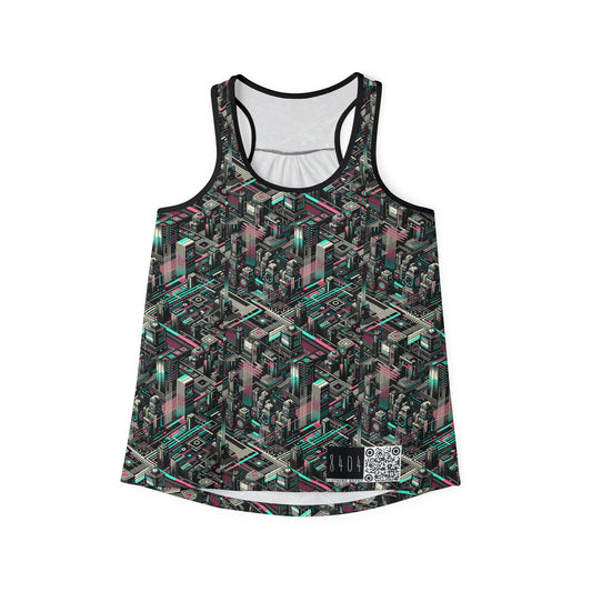 Digital Dreamland Tech-Inspired Streetwear Women's Tank Top - 8404 Design-51