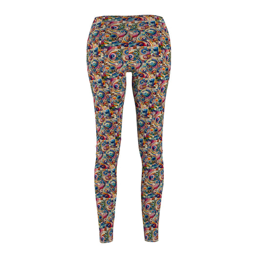 Digital Artistic Expression Artistic Streetwear Women's Cut & Sew Casual Leggings - 8404 Design-49