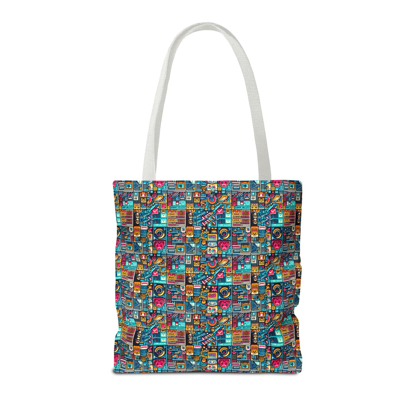 Digital Pop Culture Mashup Maximalist Pop Tote Bag - 8404 Design-47
