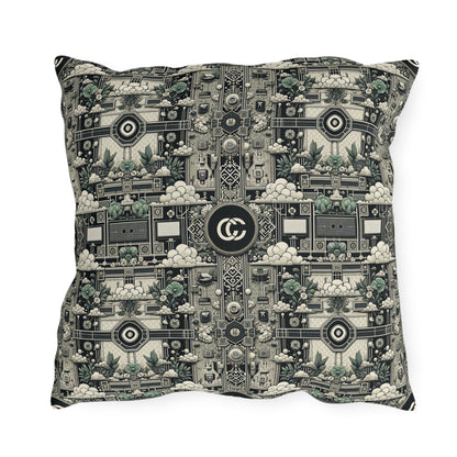 Cyber Garden Party Tech Garden Extravaganza Outdoor Pillow - 8404 Design-54