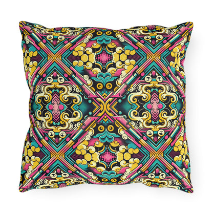Neon Pop Art Revival Pop Culture Retro Outdoor Pillow - 8404 Design-59
