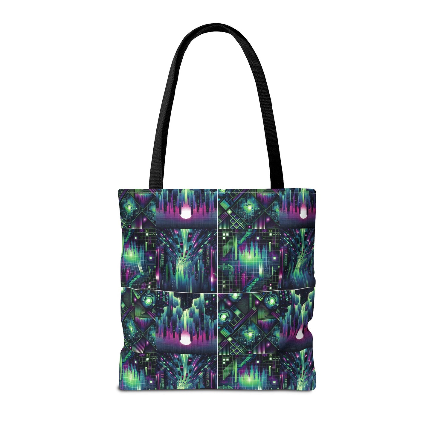 Tech Noir Aesthetics Tech-Forward Urban Dystopia Tote Bag - 8404 Design-54