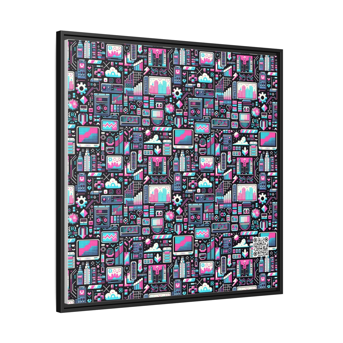 Digital Rebellion Youthful Streetwear with a Rebellious Digital Twist Matte Canvas, Framed (multi-color) - 8404 Design-71 A