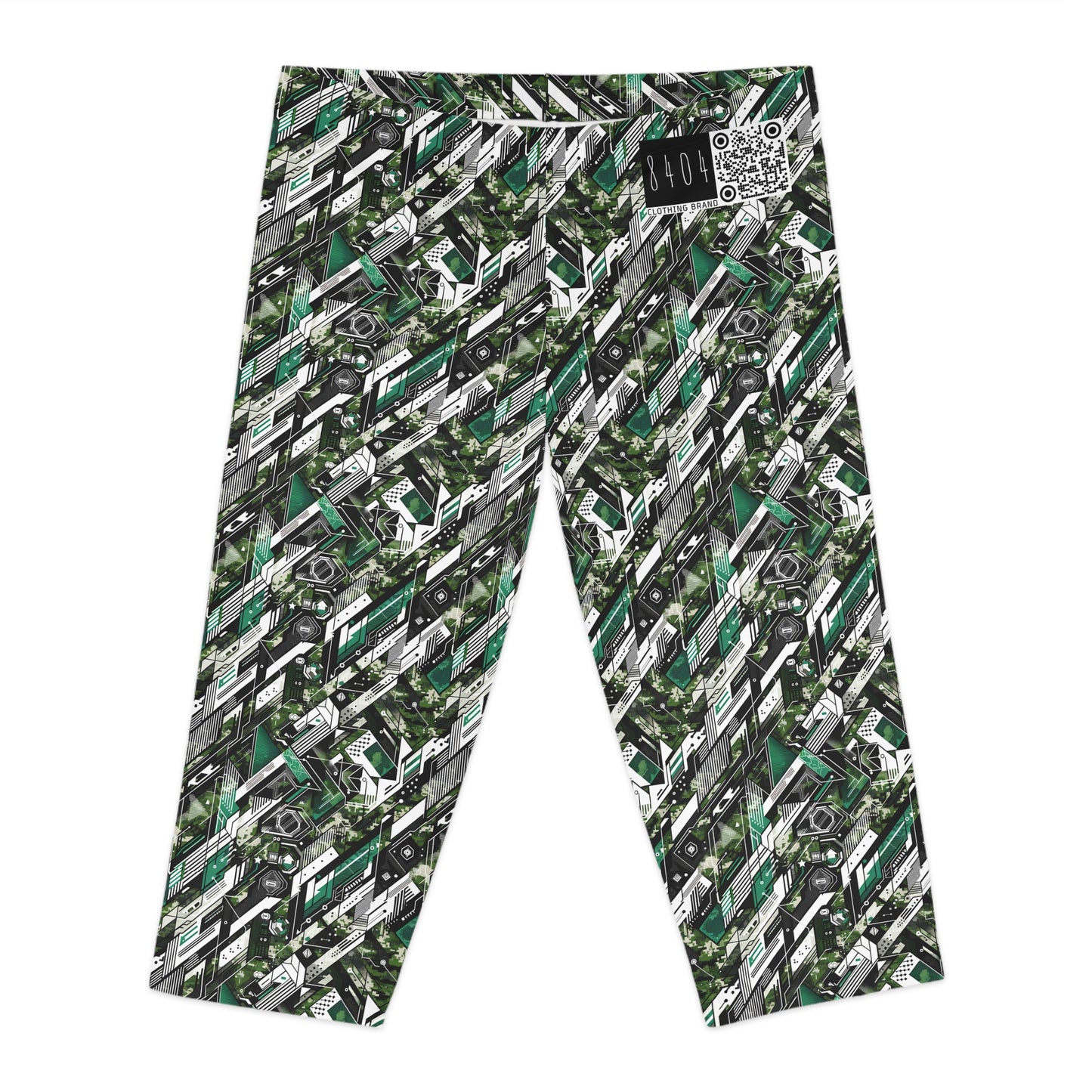 Tech Camo Fusion Tech-Forward Streetwear With a Futuristic Edge Women's Capri Leggings - 8404 Design-63