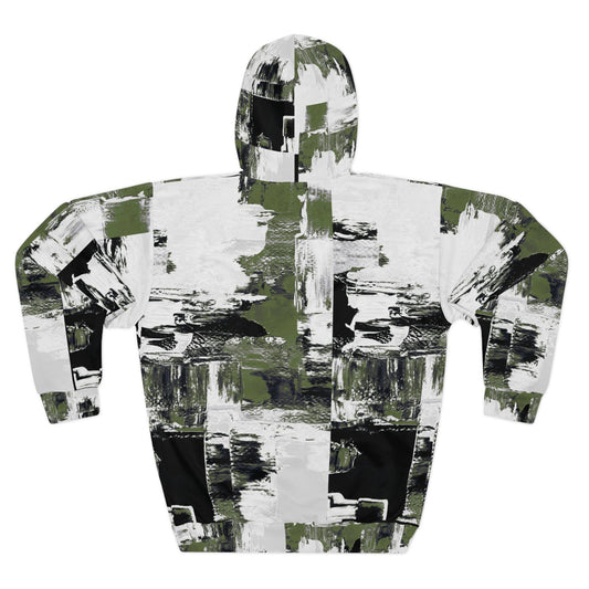 8404 Unisex Adult "green Camo Abstract" Fashion Pullover Hoodie