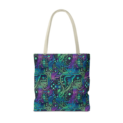 Tech-Infused Neon Tech-Forward Streetwear Tote Bag - 8404 Design-66