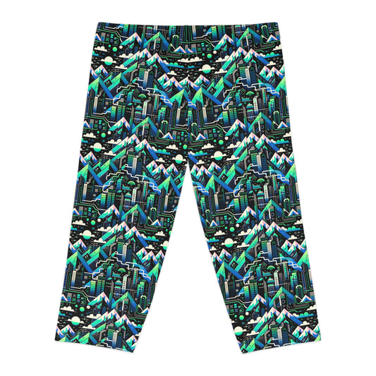 Digital Adventure Graphics Digital Explorer Women's Capri Leggings - 8404 Design-55