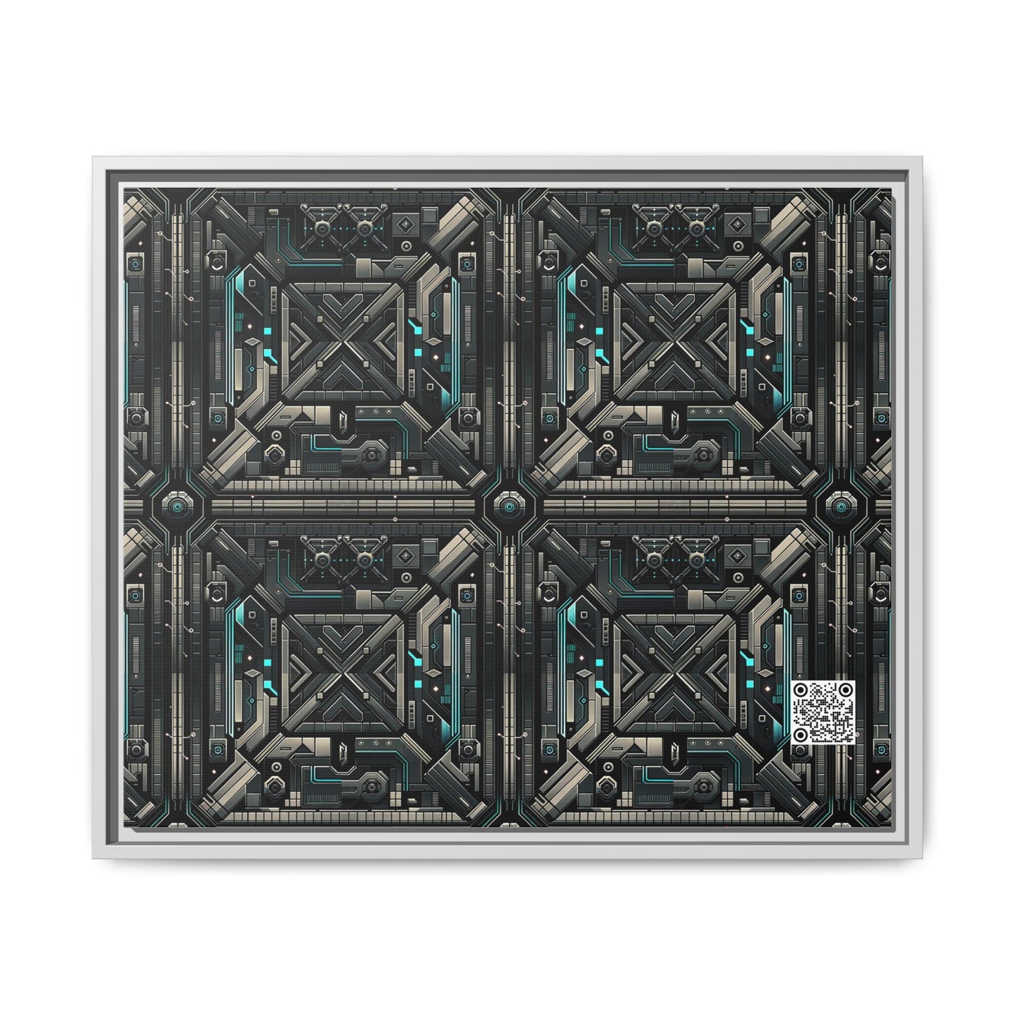 Tech Noir Futuristic Tech Aesthetic with a Dark Twist Matte Canvas, Framed (multi-color) - 8404 Design-59 B