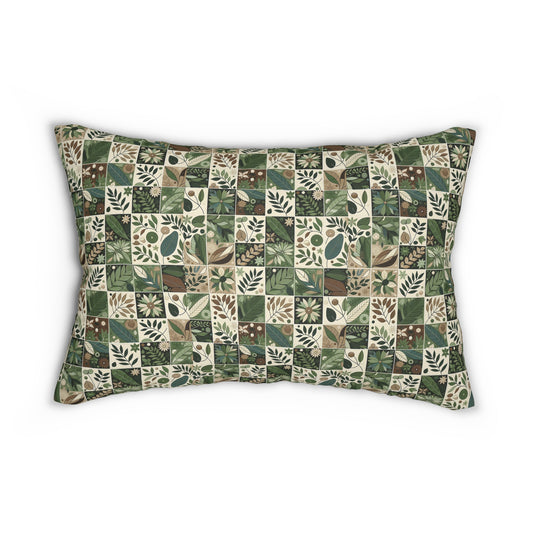 Streetwear Sustainability Environmentally Conscious Streetwear with a Natural Aesthetic Spun Polyester Lumbar Pillow - 8404 Design-57 B