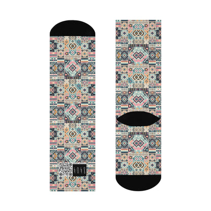 Digital Artisanal Fusion Digital Artisanal Cushioned Crew Socks - 8404 Design-55