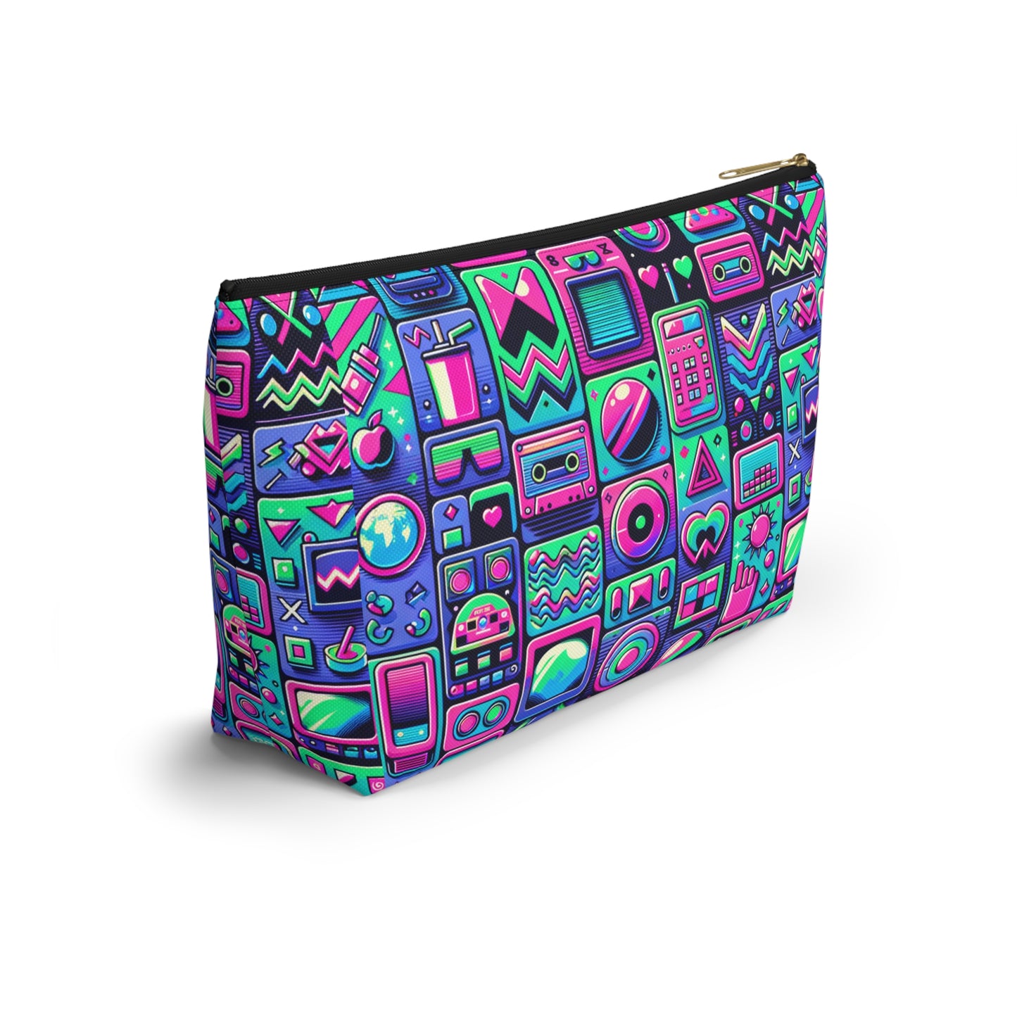 Neon Retro Revival Retro Futurism Accessory Pouch W T-bottom - 8404 Design-60