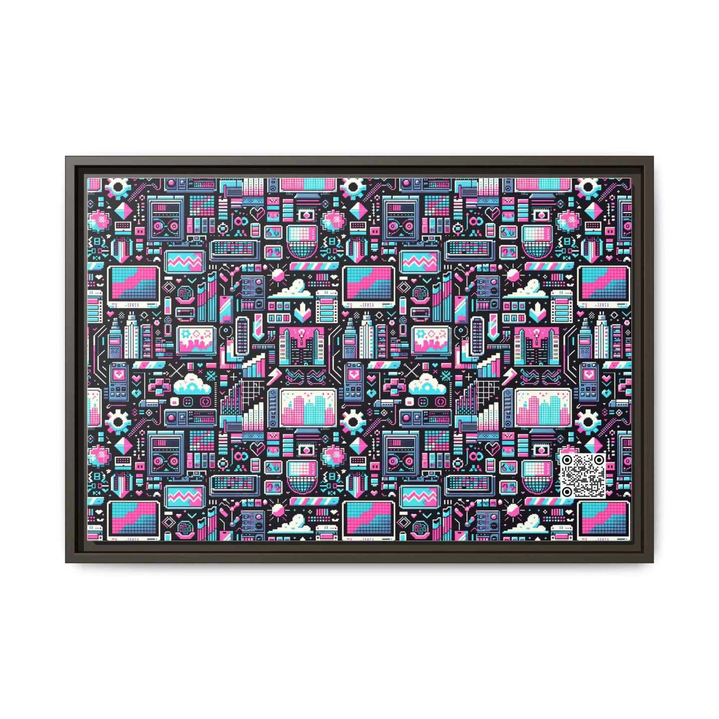 Digital Rebellion Youthful Streetwear with a Rebellious Digital Twist Matte Canvas, Framed (multi-color) - 8404 Design-71 B