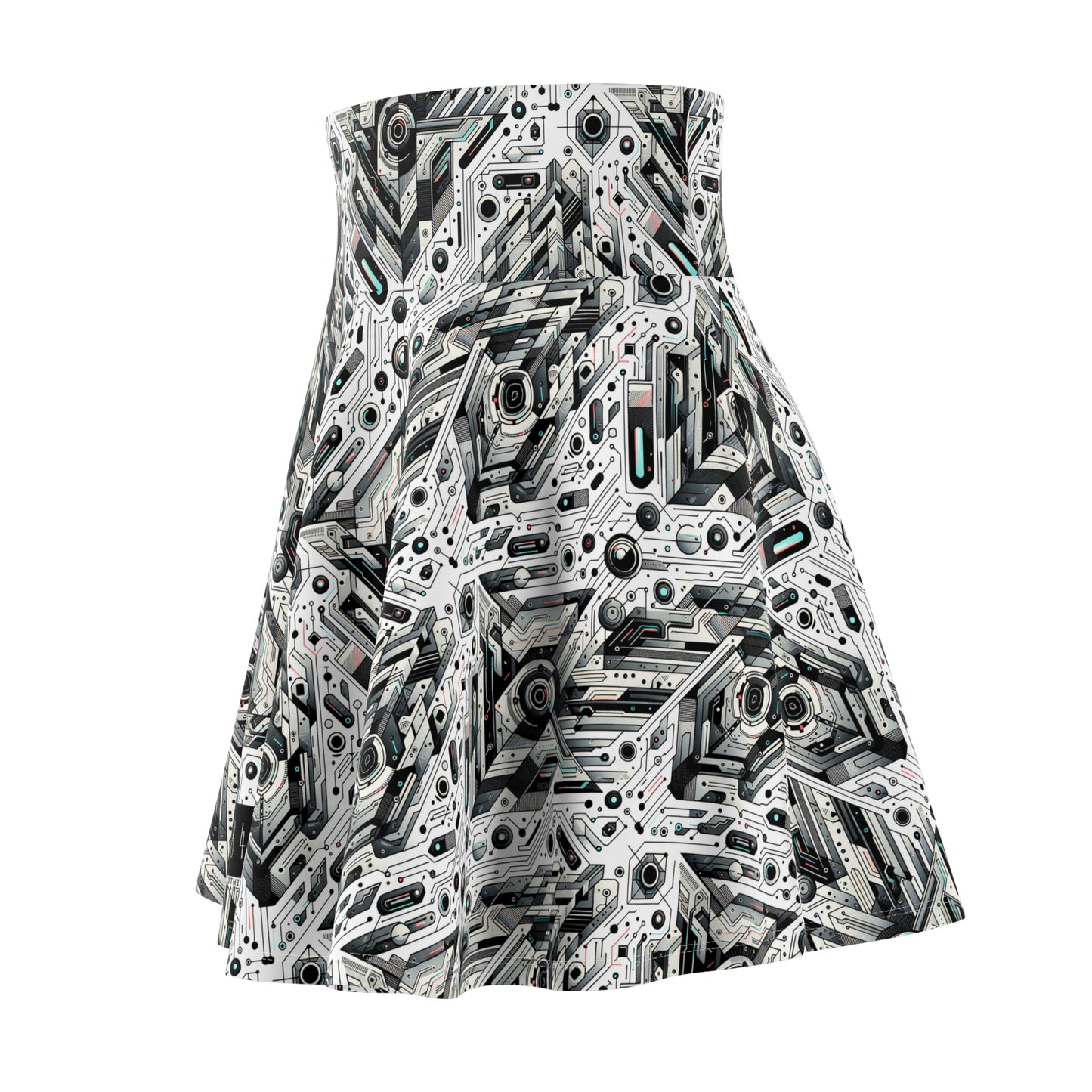 Tech-Infused Streetwear Tech-Forward Minimalism Women's Skater Skirt - 8404 Design-51