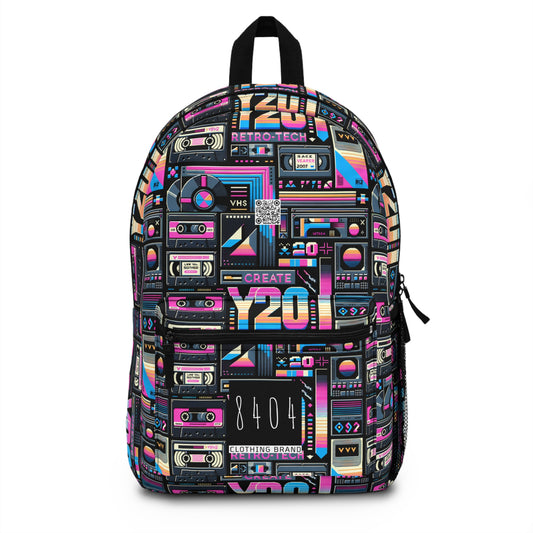 Digital Nostalgia Tech-Inspired Retro Fusion Backpack - 8404 Design-65