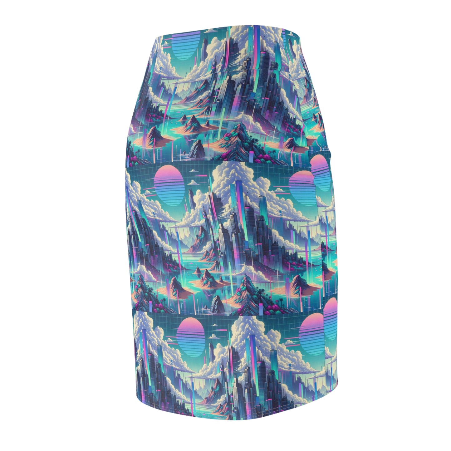 Digital Dreamscapes Digitally-Inspired Streetwear With a Dreamy, Surreal Twist Women's Pencil Skirt - 8404 Design-53