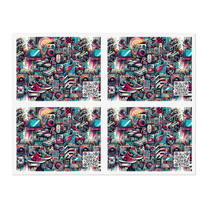 Urban Graffiti Fusion Eclectic Street Art Meets Modern Tech Culture Sticker Sheets - 8404 Design-50