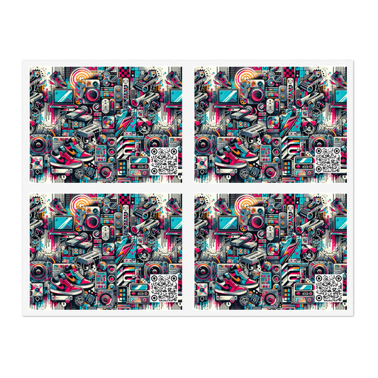 Urban Graffiti Fusion Eclectic Street Art Meets Modern Tech Culture Sticker Sheets - 8404 Design-50