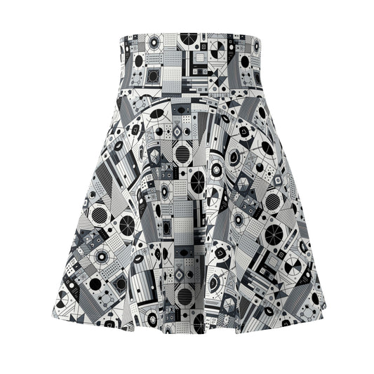 Digital Minimalism Minimalist Tech Women's Skater Skirt - 8404 Design-65