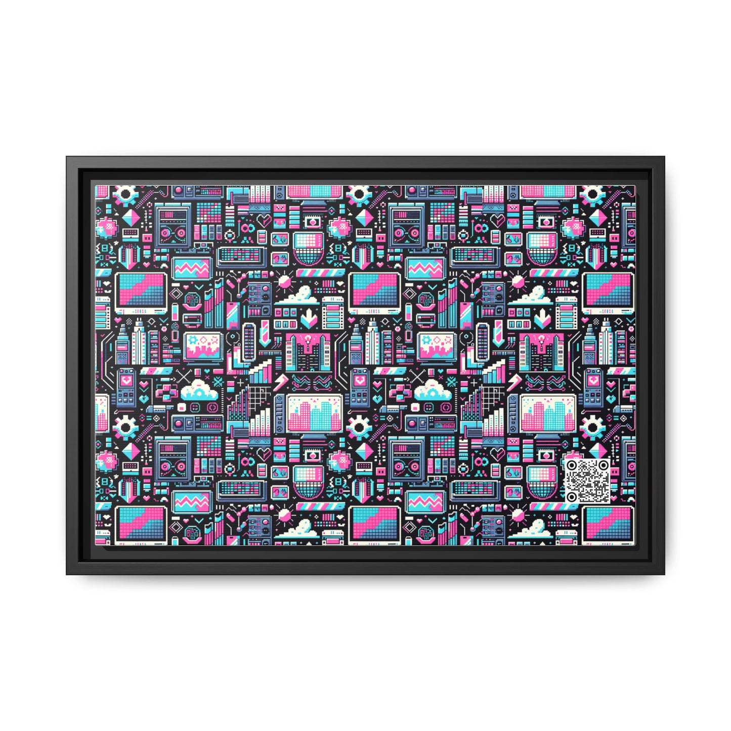 Digital Rebellion Youthful Streetwear with a Rebellious Digital Twist Matte Canvas, Framed (multi-color) - 8404 Design-71 B