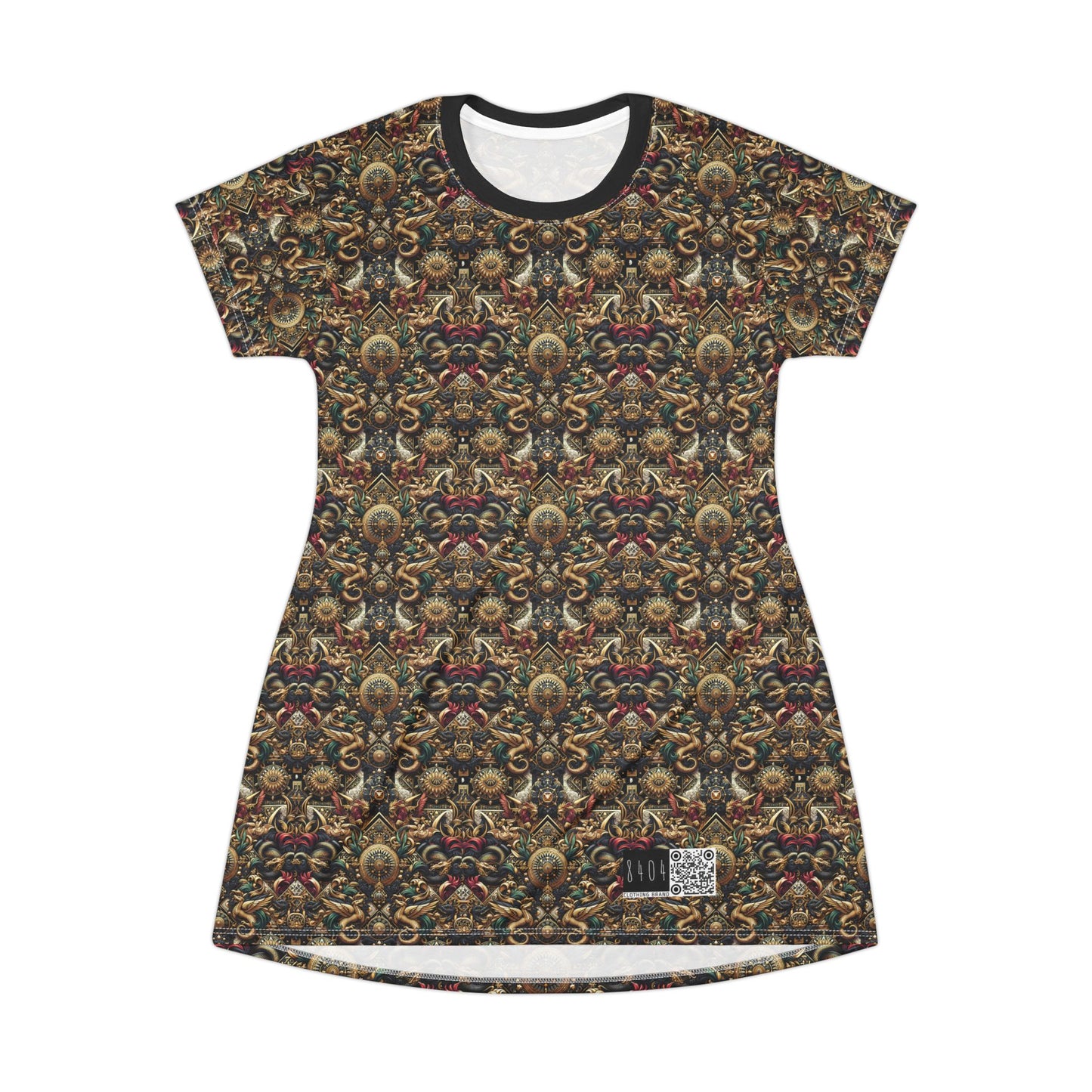 Digital Renaissance Luxurious Streetwear Inspired By Classical Art With a Modern Twist T-Shirt Dress - 8404 Design-76