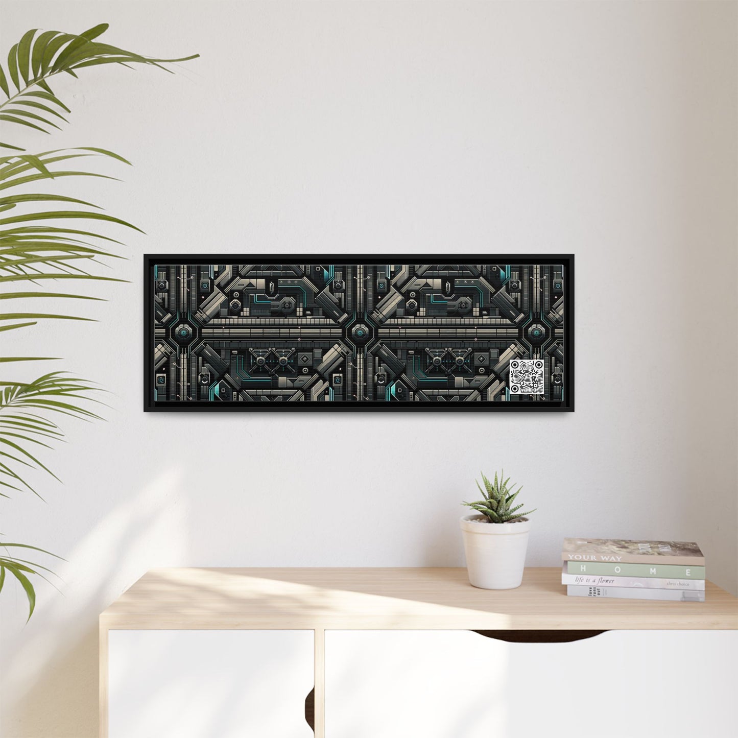 Tech Noir Futuristic Tech Aesthetic with a Dark Twist Matte Canvas, Framed (multi-color) - 8404 Design-59 B