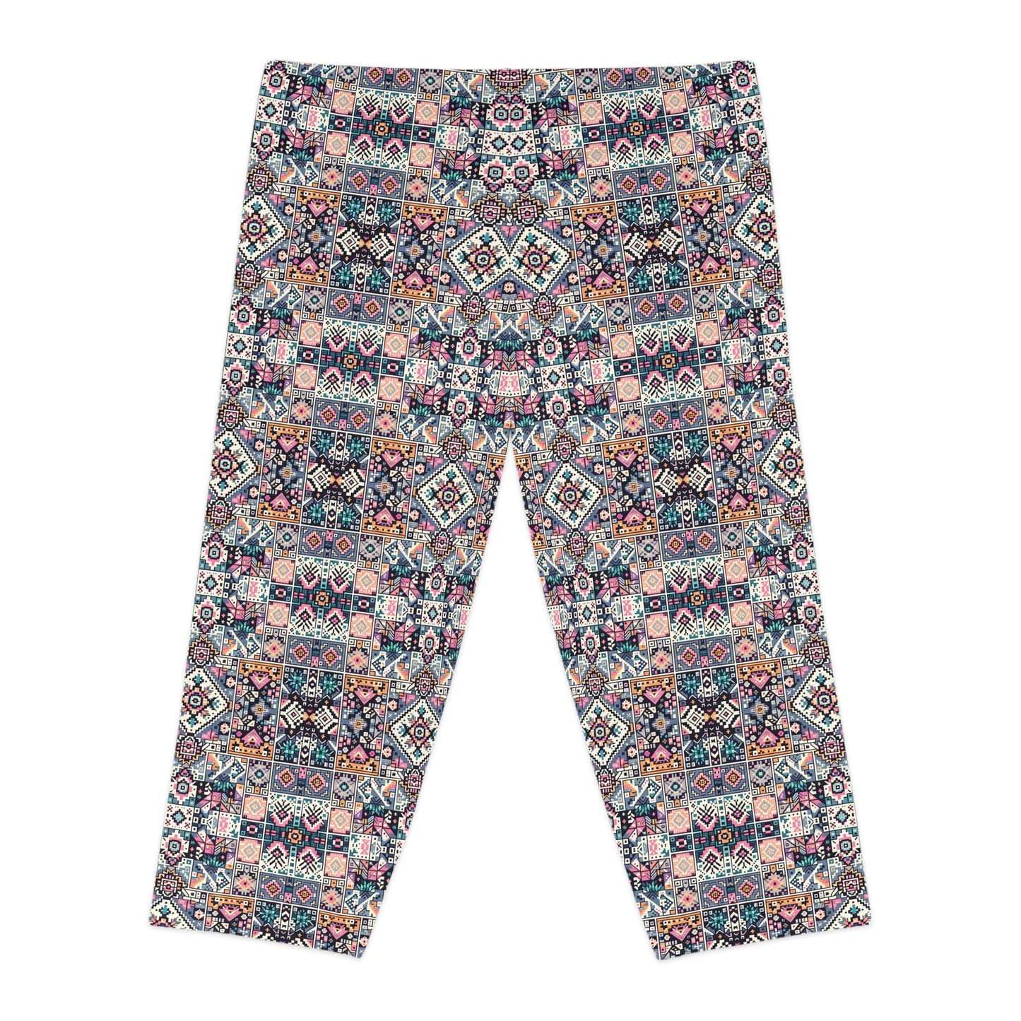 Digital Artisanal Fusion Digital Artisanal Women's Capri Leggings - 8404 Design-65