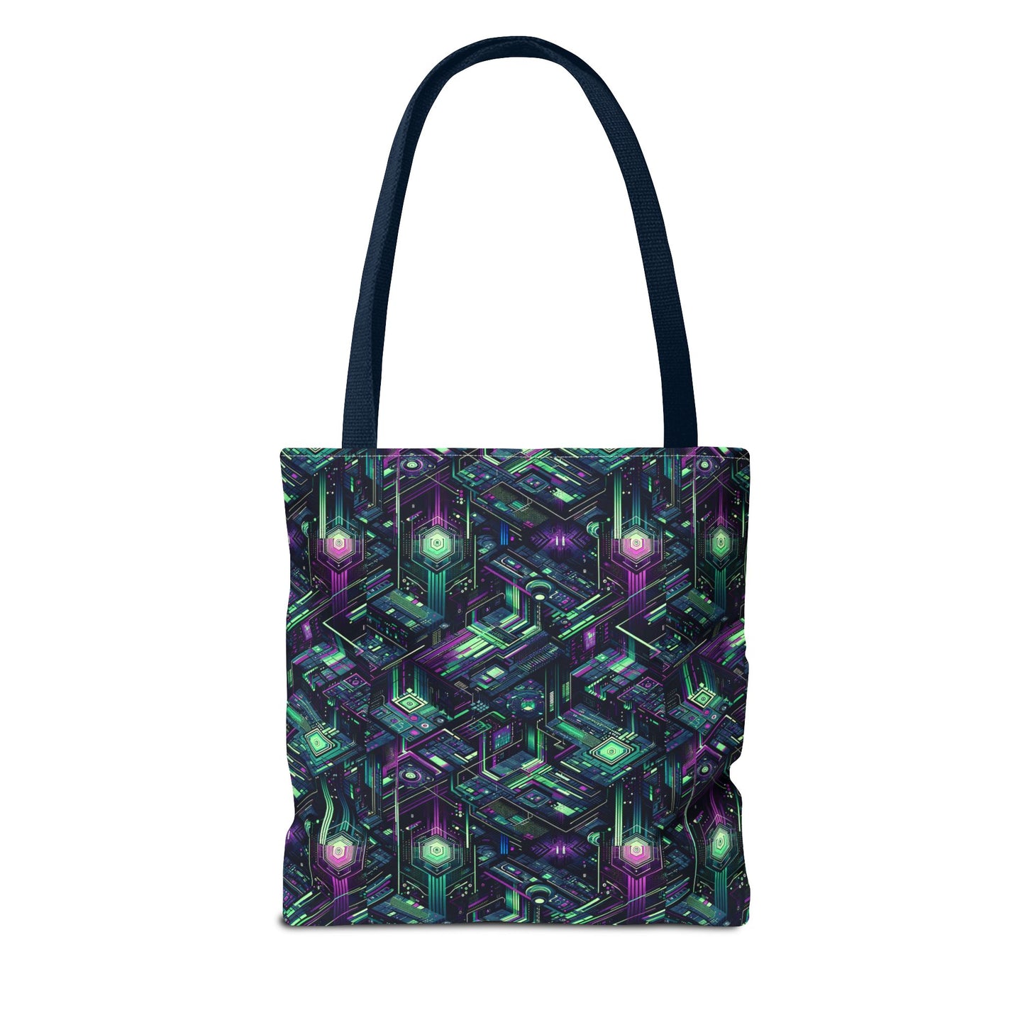 Tech Noir Aesthetics Tech-Forward Urban Dystopia Tote Bag - 8404 Design-43