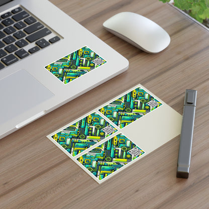 Tech-Infused Neon Tech-Forward Streetwear Sticker Sheets - 8404 Design-52