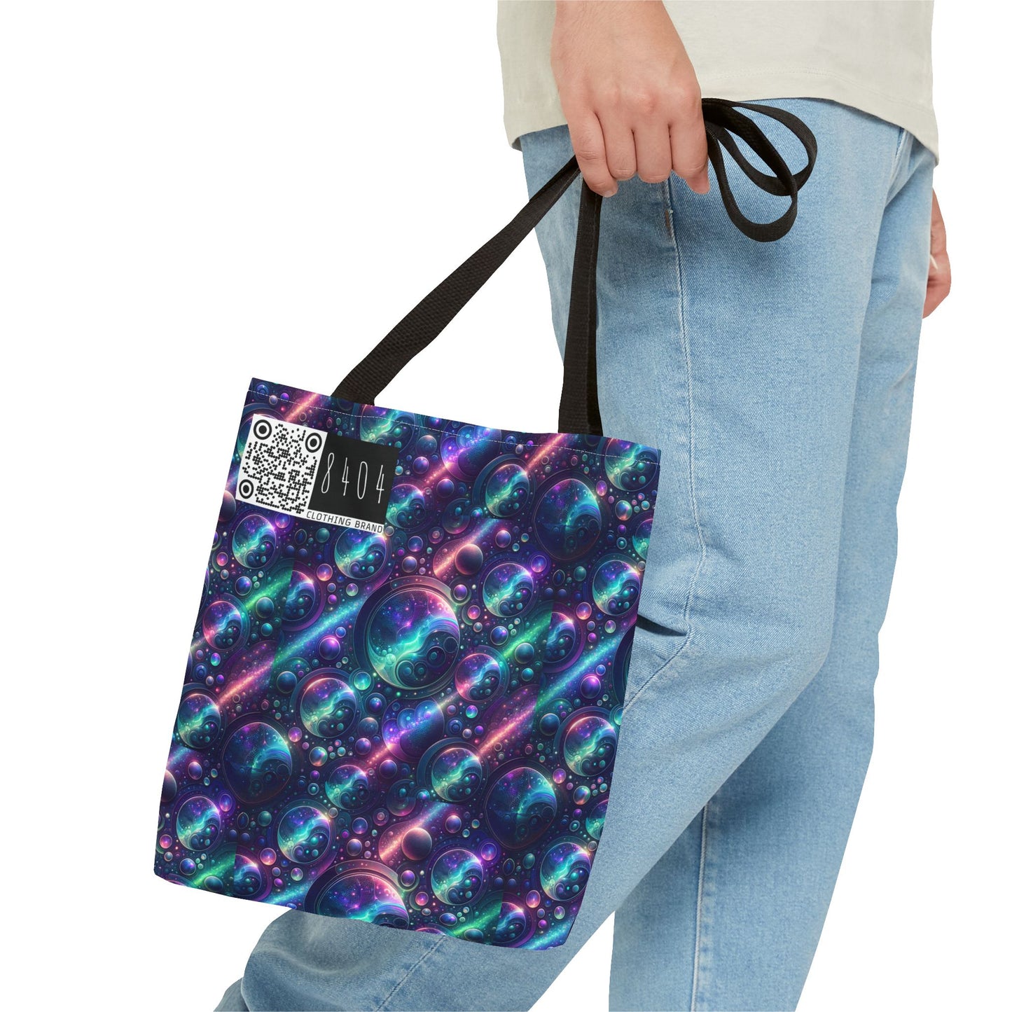 Iridescent Tech Fusion Tech-Forward Streetwear Tote Bag - 8404 Design-51