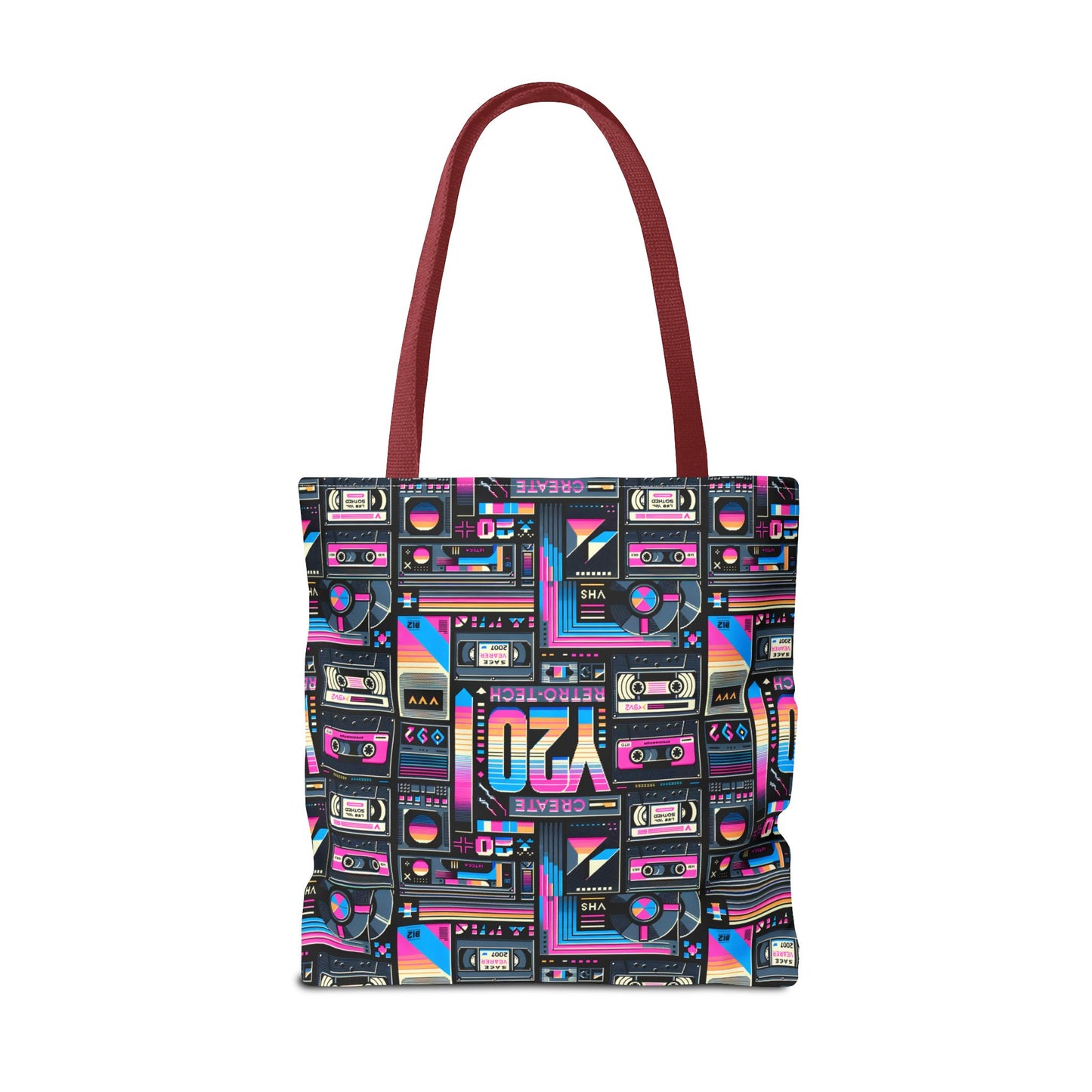 Digital Nostalgia Tech-Inspired Retro Fusion Tote Bag - 8404 Design-65