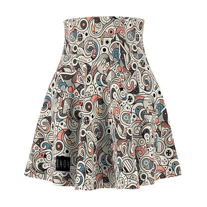 Modern Minimalism Minimalist Tech Women's Skater Skirt - 8404 Design-61