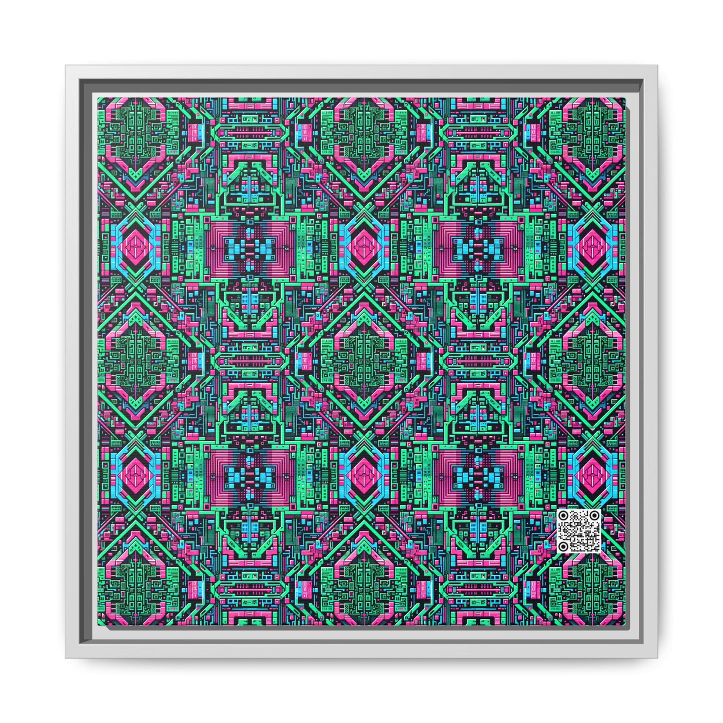 Digital Glitch Vibes Tech-Inspired Streetwear Matte Canvas, Framed (multi-Color) - 8404 Design-71 B