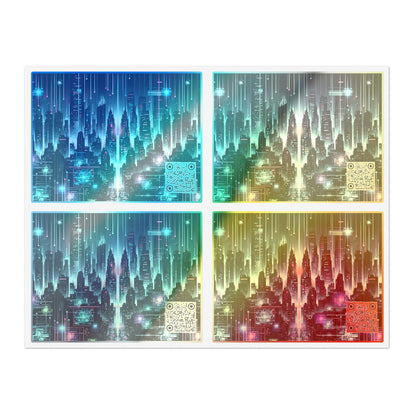 Tech Noir Graphics Cyberpunk Tech Aesthetic Sticker Sheets - 8404 Design-69