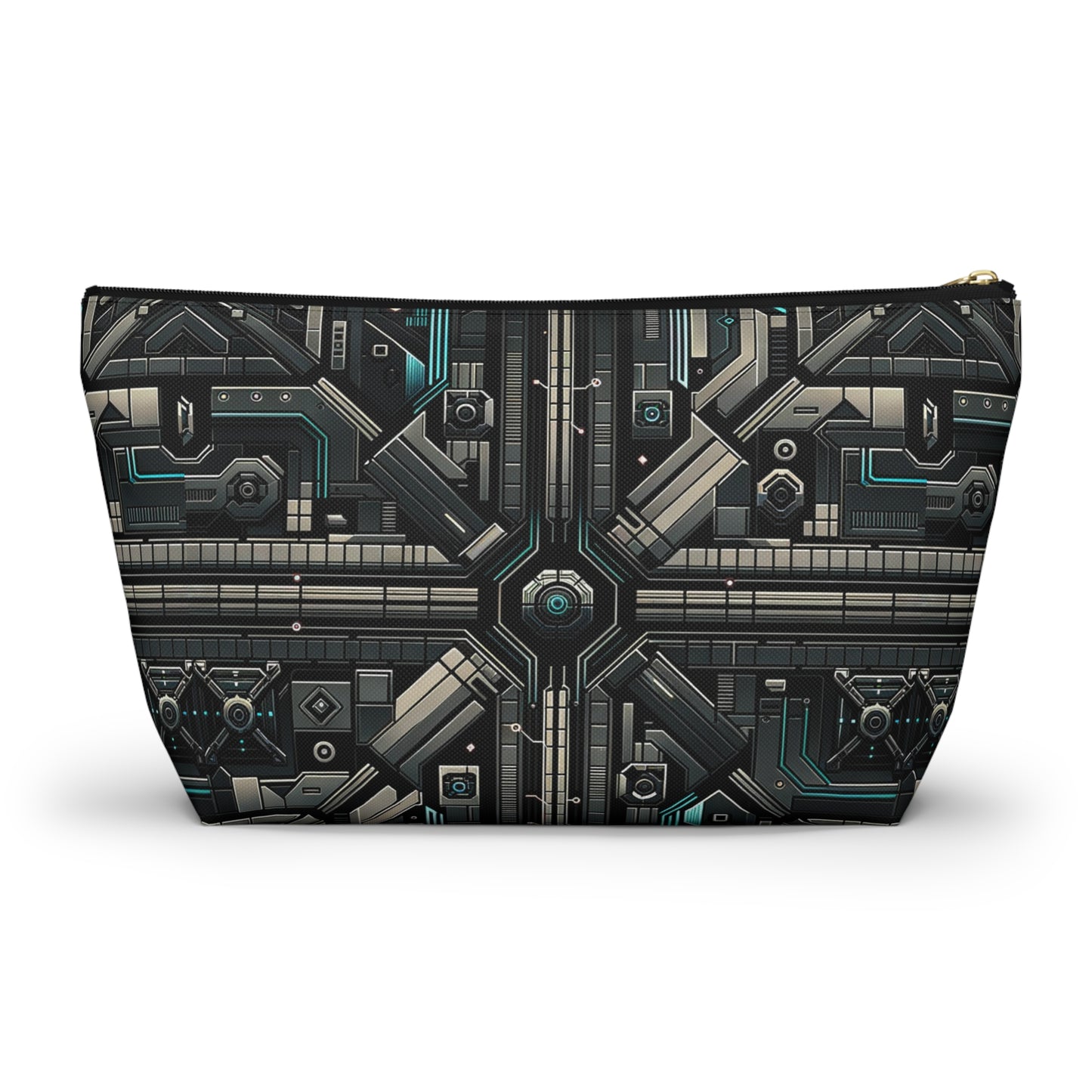 Tech Noir Futuristic Tech Aesthetic with a Dark Twist Accessory Pouch W T-bottom - 8404 Design-59