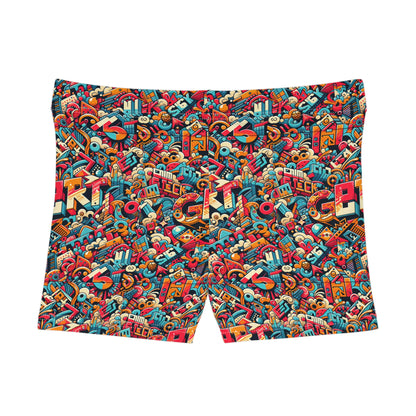 Neo-Traditional Street Art Modern Street Art Fusion Women's Shorts - 8404 Design-58