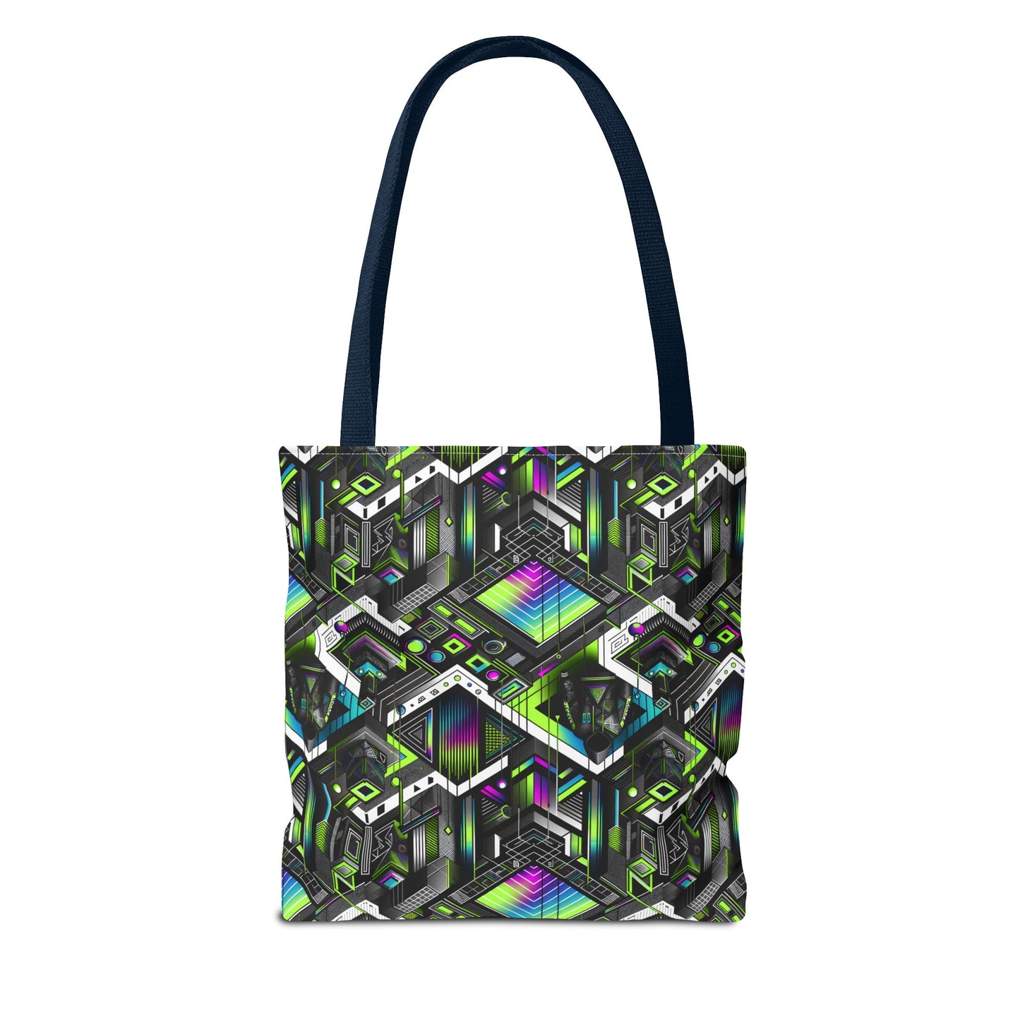 Retro Futurism Graphics Tech-Forward Streetwear Tote Bag - 8404 Design-52