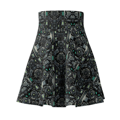 Tech Noir Tech-Forward Minimalism Women's Skater Skirt - 8404 Design-52