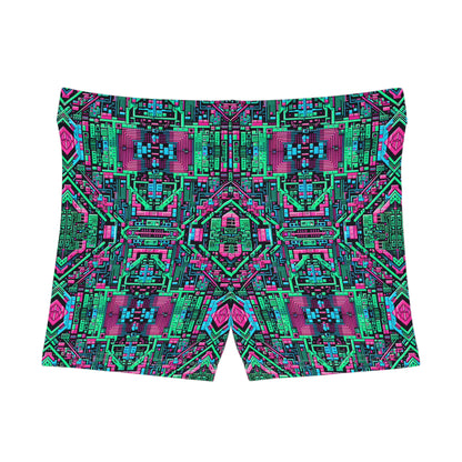Digital Glitch Vibes Tech-Inspired Streetwear Women's Shorts - 8404 Design-71