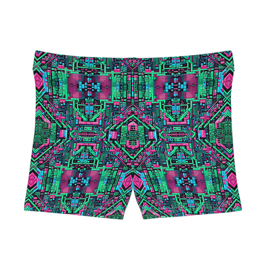 Digital Glitch Vibes Tech-Inspired Streetwear Women's Shorts - 8404 Design-71