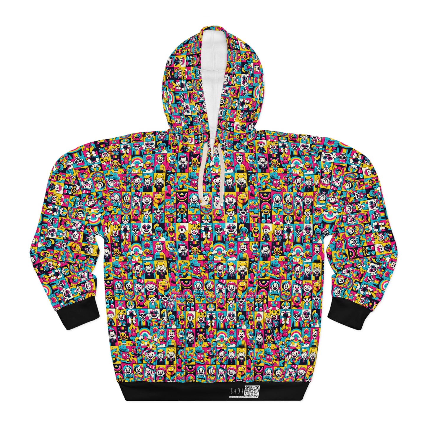Neon Pop Playful Pop Culture Mashup Pullover Hoodie - 8404 Design-60