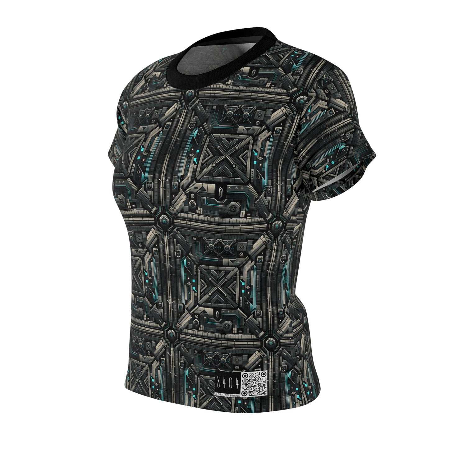 Tech Noir Futuristic Tech Aesthetic with a Dark Twist Women's Cut & Sew Tee - 8404 Design-59
