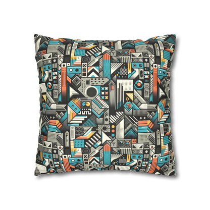 Digital Street Art Urban Street Style Faux Suede Square Pillowcase - 8404 Design-81