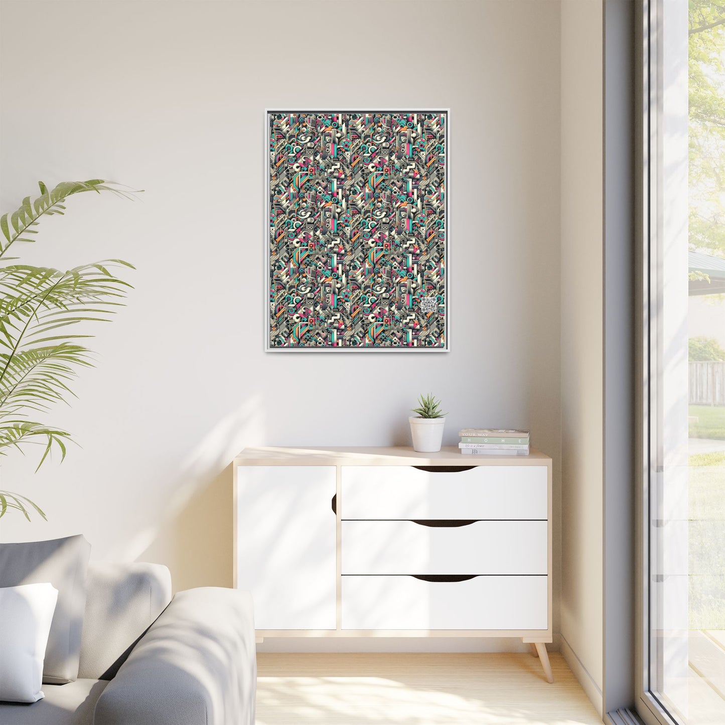 Digital Street Art Urban Street Style Matte Canvas, Framed (multi-color) - 8404 Design-74 A